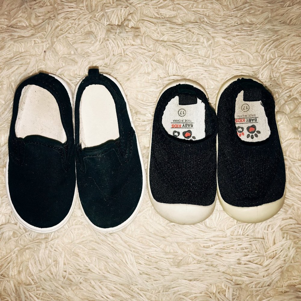 Black | Toddler Shoe Set / Size 6 & 4 / Used Good Condition | Boy & Girl Shoes